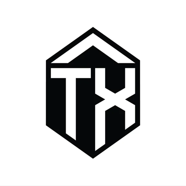 stock image TX Letter Logo monogram simple hexagon shield shape isolated style design template