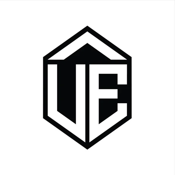 Монограмма Логотипа Простой Шестиугольник Форма Щита Изолированный Стиль Шаблон — стоковое фото