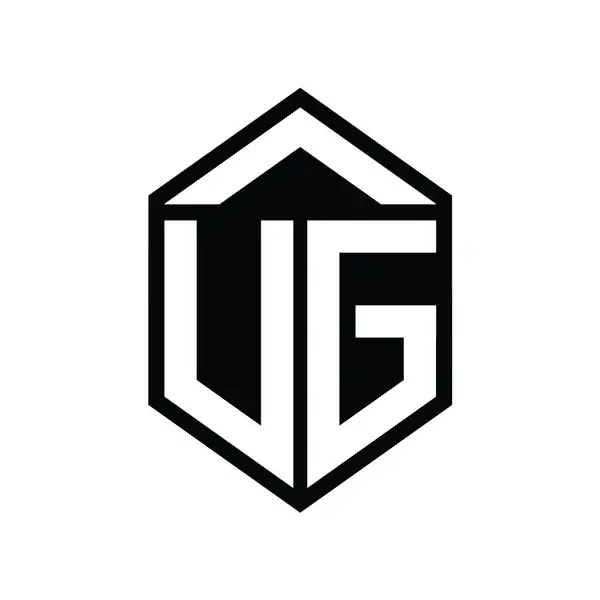 Letter Logo Монограмма Простой Шестиугольник Форму Щита Изолированный Дизайн Шаблона — стоковое фото