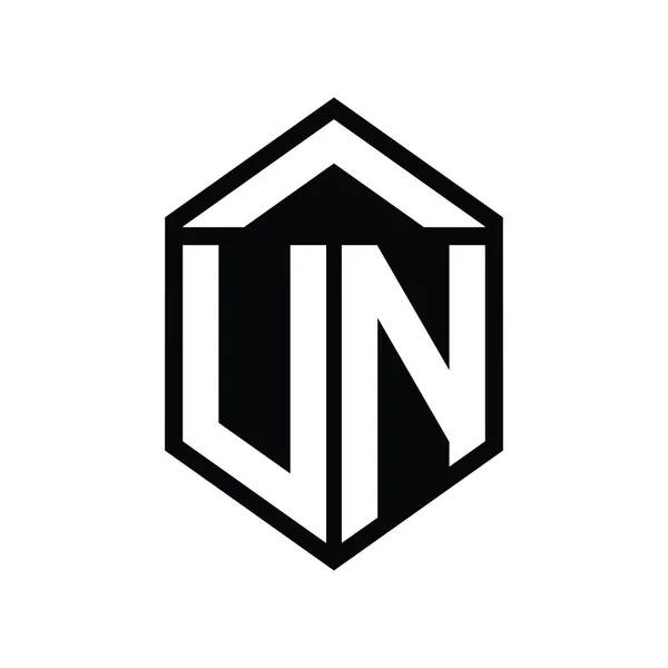 List Onz Logo Monogram Prosty Sześciokąt Tarcza Kształt Izolowany Styl — Zdjęcie stockowe