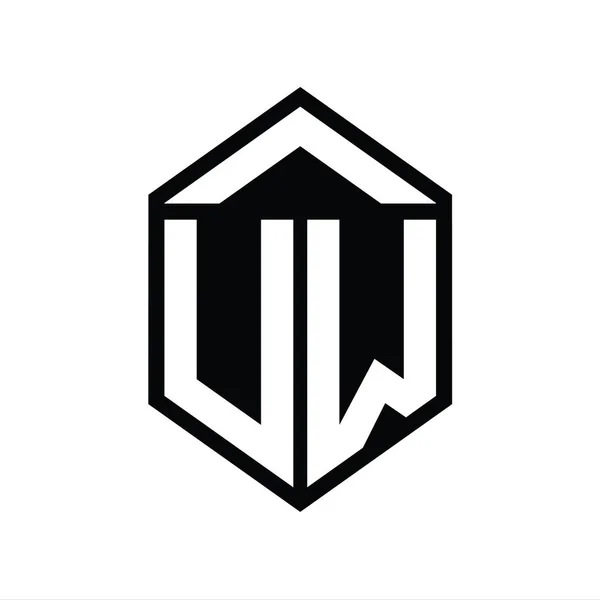 Монограмма Логотипа Простой Шестиугольник Формы Щита Изолированный Дизайн Шаблон — стоковое фото