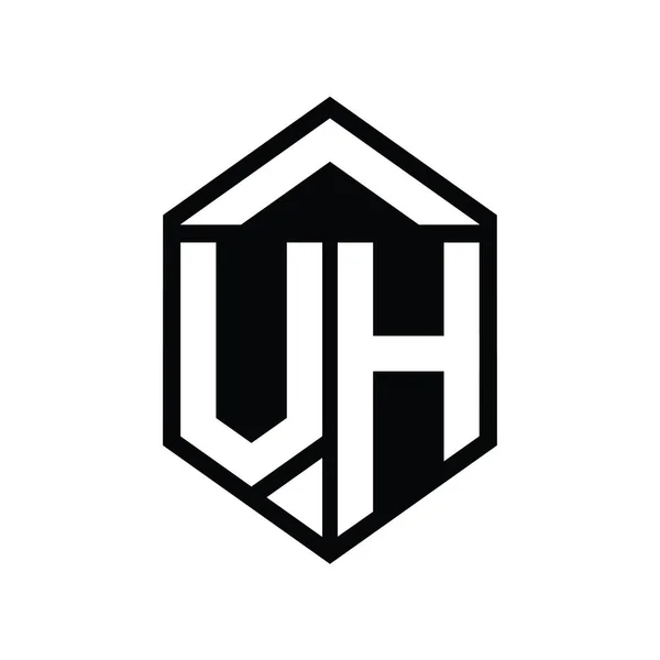 Letter Logo Монограмма Простой Шестиугольник Формы Щита Изолированный Дизайн Шаблона — стоковое фото