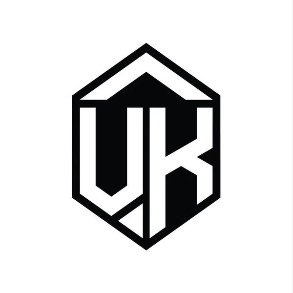 Betű Logo Monogram Egyszerű Hatszög Pajzs Alakja Elszigetelt Stílus Design — Stock Fotó