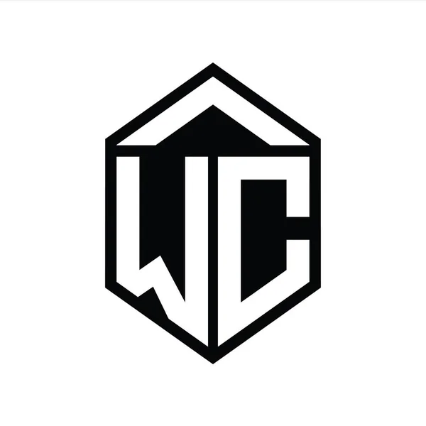Letter Logo Monogram Jednoduchý Šestiúhelník Štít Tvar Izolované Styl Design — Stock fotografie