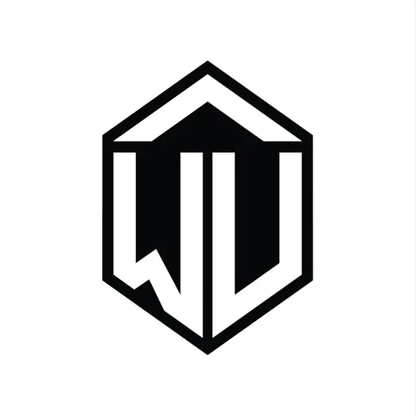 Монограма Літери Логотип Простої Шестикутної Форми Щита Ізольований Шаблон Дизайну — стокове фото