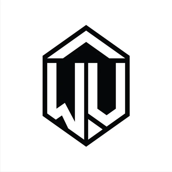 Brief Logo Monogramm Einfach Sechseck Schild Form Isoliert Stil Design — Stockfoto