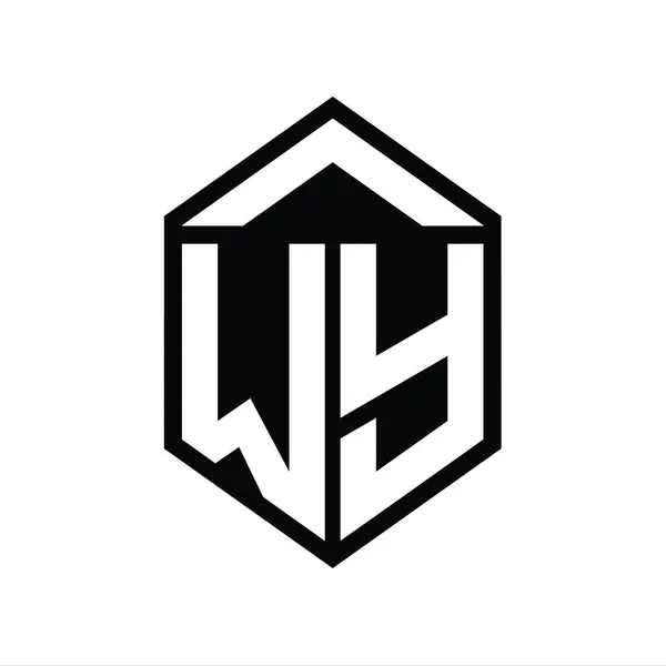 Монограмма Логотипа Letter Простой Шестиугольник Формы Щита Изолированный Дизайн Шаблона — стоковое фото