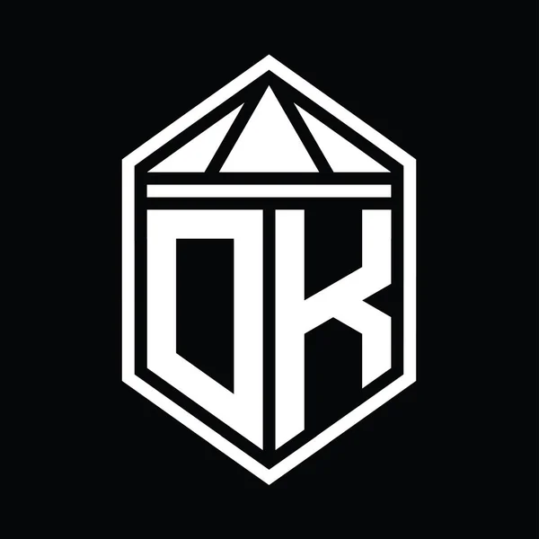 Монограмма Логотипа Простая Шестиугольная Форма Щита Изолированным Шаблоном Дизайна Короны — стоковое фото