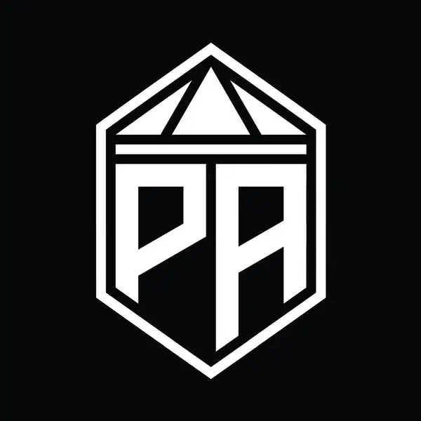 Монограмма Логотипа Letter Простой Шестиугольник Щит Формы Треугольной Короной Изолированный — стоковое фото