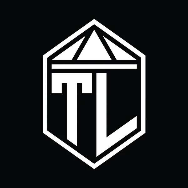 Buchstabe Logo Monogramm Einfach Sechseck Schildform Mit Dreieck Krone Isoliert — Stockfoto