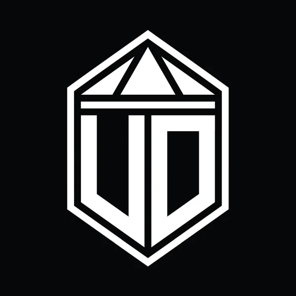 Літера Логотип Монограма Проста Шестикутна Форма Щита Трикутною Короною Ізольований — стокове фото