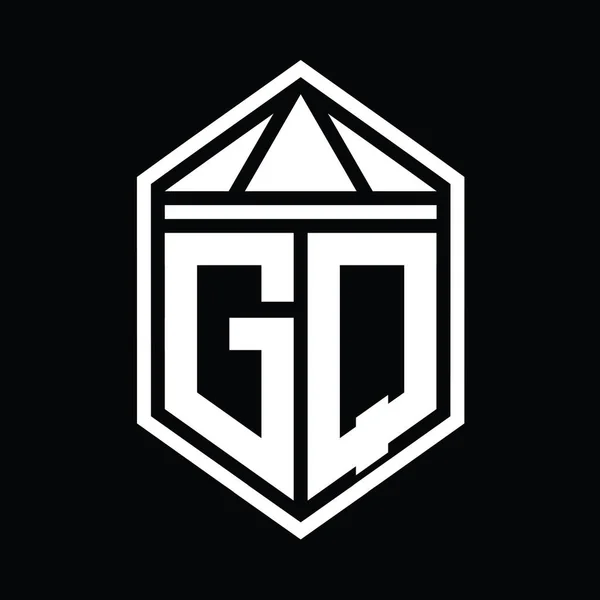 Монограмма Логотипа Простая Шестиугольная Форма Щита Шаблоном Дизайна Короны Треугольника — стоковое фото