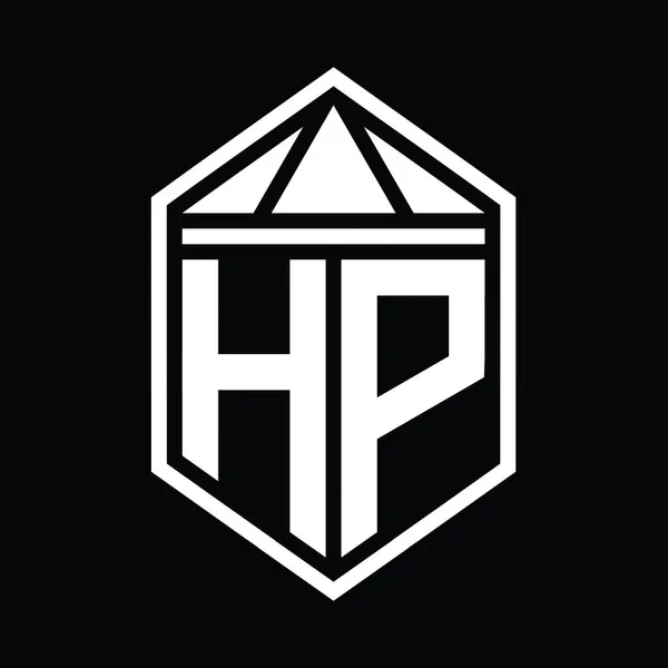 Монограмма Логотипа Letter Простой Шестиугольный Щит Изолированным Шаблоном Виде Короны — стоковое фото
