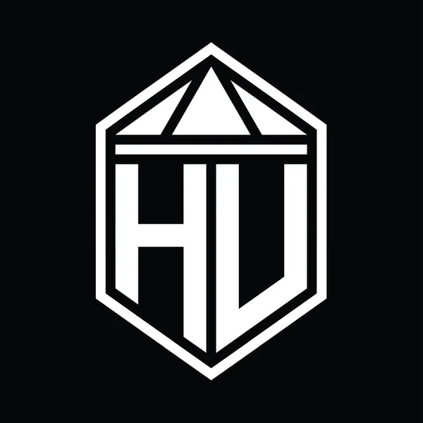 Harf Logosu Basit Altıgen Kalkan Şekli Üçgen Izole Edilmiş Stil — Stok fotoğraf