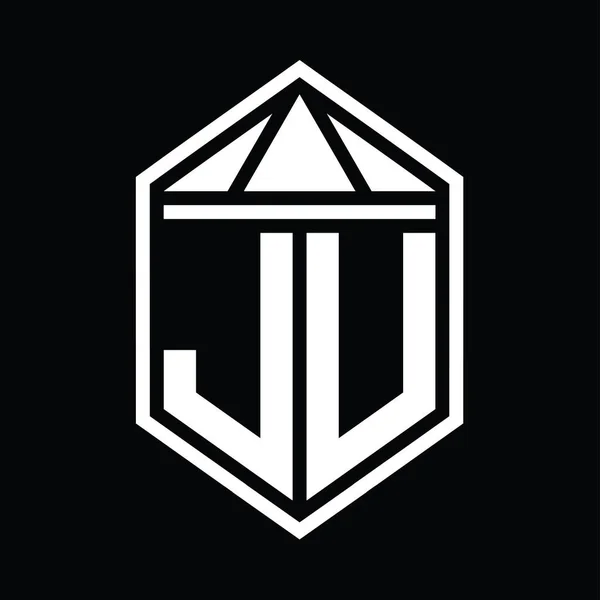 Letter Logo Μονόγραμμα Απλό Σχήμα Ασπίδας Εξάγωνο Τριγωνικό Στέμμα Απομονωμένο — Φωτογραφία Αρχείου