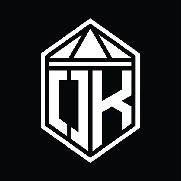 Монограмма Логотип Письма Простая Шестиугольная Форма Щита Треугольной Короной Изолированный — стоковое фото