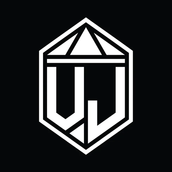 Letter Logo Монограмма Простая Шестиугольная Форма Щита Треугольной Короной Изолированный — стоковое фото