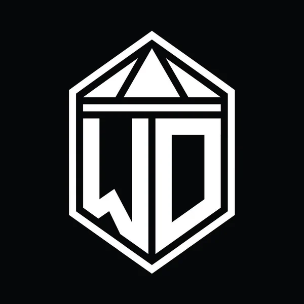 Монограмма Логотипа Letter Простой Шестиугольник Щит Треугольной Короной Дизайн Шаблон — стоковое фото