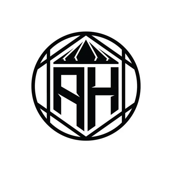 Letter Logo Μονόγραμμα Εξάγωνο Φέτα Στέμμα Αιχμηρό Σχήμα Ασπίδας Απομονωμένο — Φωτογραφία Αρχείου
