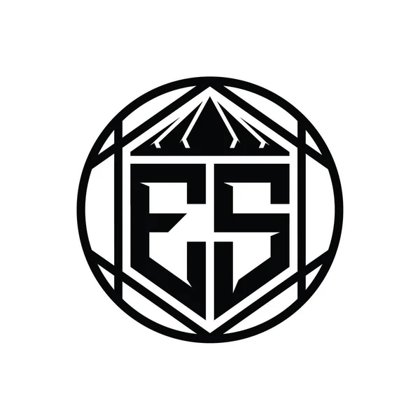 Γράμμα Λογότυπο Μονόγραμμα Εξάγωνο Φέτα Στέμμα Αιχμηρό Σχήμα Ασπίδας Απομονωμένο — Φωτογραφία Αρχείου