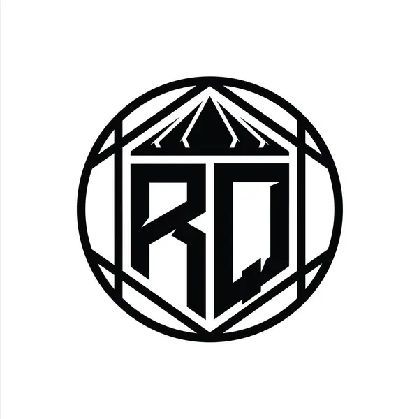 Harfi Logosu Monogram Altıgen Dilimi Taç Diyez Kalkan Şekli Soyut — Stok fotoğraf