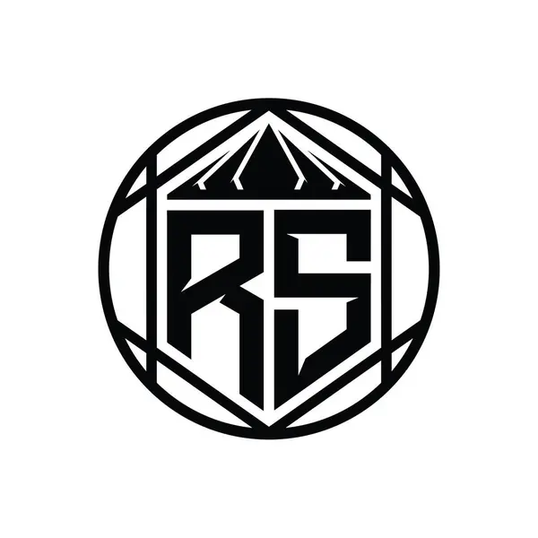 Λογότυπο Της Letter Μονόγραμμα Εξάγωνο Φέτα Στέμμα Αιχμηρό Σχήμα Ασπίδας — Φωτογραφία Αρχείου
