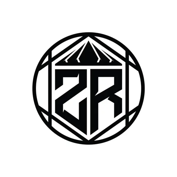List Logo Monogram Sześciokąt Plasterek Korona Ostry Tarcza Kształt Izolowane — Zdjęcie stockowe
