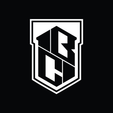 BC Harfi Logosu monogram altıgen geometrik yukarı ve aşağı kalkan izole biçim şablonu