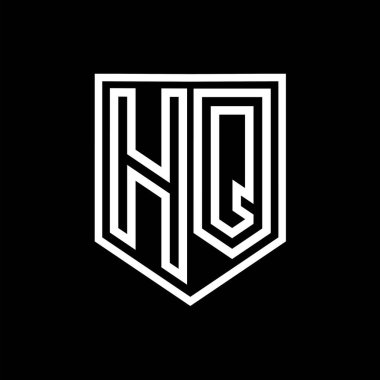 Karargah Harfi Logosu monogram kalkan geometrik çizgisi kalkan izole edilmiş biçim tasarım şablonu