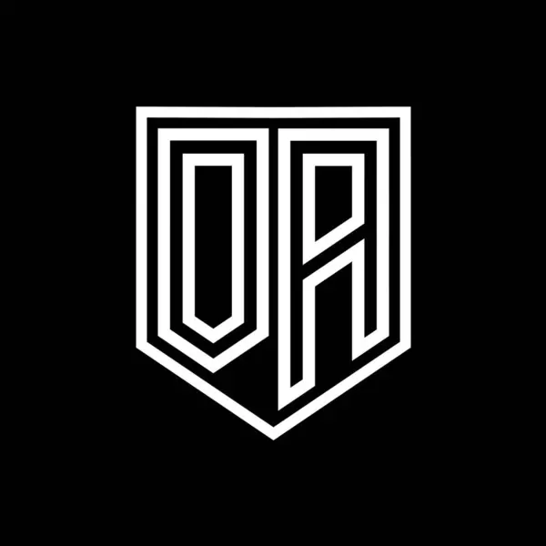 OA Letter Logo monogram shield geometric line inside shield isolated style design template