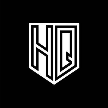 Kalkan biçimi tasarım şablonu içindeki Karargah Harfi Logosu monogram kalkan geometrik çizgisi