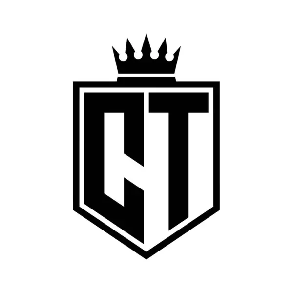 Harfi Logo Monogramı Siyah Beyaz Tasarım Şablonlu Kalın Kalkan Geometrik — Stok fotoğraf
