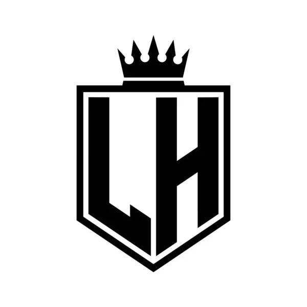 Harf Logosu Koyu Renkli Kalkan Geometrik Şekli Siyah Beyaz Tasarım — Stok fotoğraf