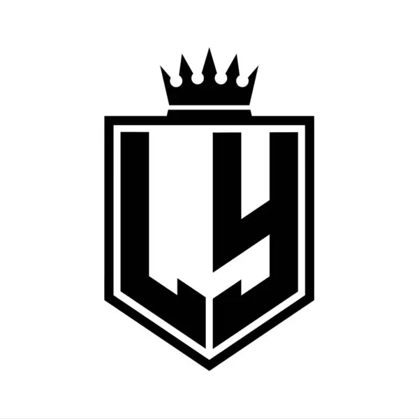 Harfi Logosu Monogramı Siyah Beyaz Tasarım Şablonlu Kalın Kalkan Geometrik — Stok fotoğraf