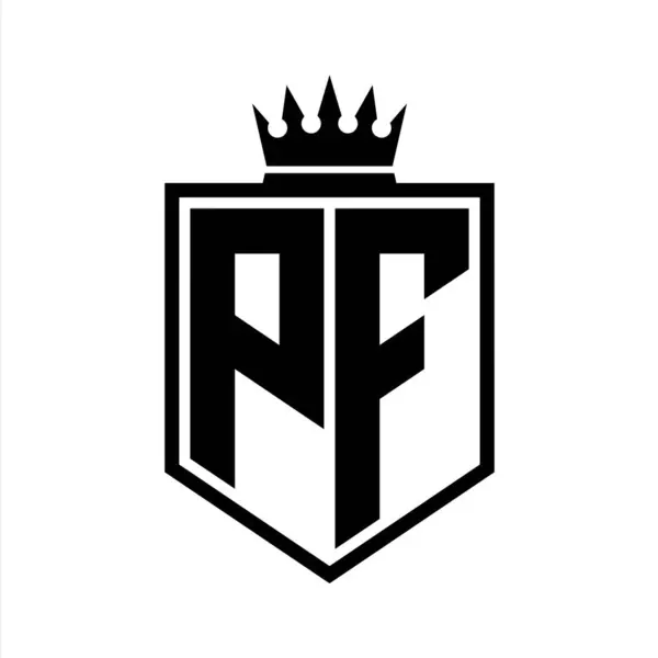 Harf Logosu Monogramı Siyah Beyaz Tasarım Şablonlu Kalın Kalkan Geometrik — Stok fotoğraf