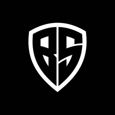 Siyah ve beyaz renk desenli kalın harfli BS monogram logosu