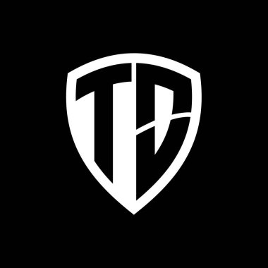 Siyah ve beyaz renk desenli kalın harfli monogram logosu