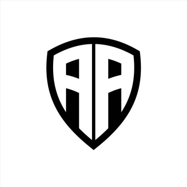 Siyah ve beyaz renk desenli kalın harfli AA monogram logosu