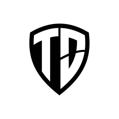 Siyah ve beyaz renk desenli kalın harfli monogram logosu