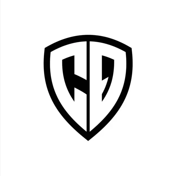 Logotipo Del Monograma Con Forma Escudo Letras Negrita Con Plantilla — Foto de Stock