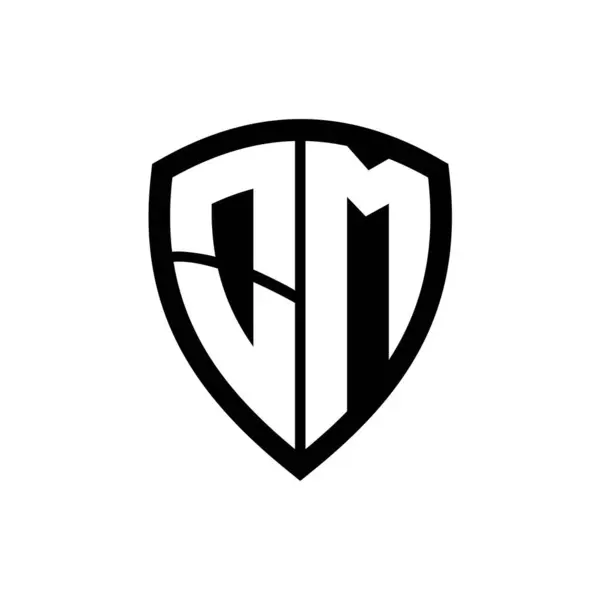 Logo Monograma Con Forma Escudo Letras Negrita Con Plantilla Diseño — Foto de Stock