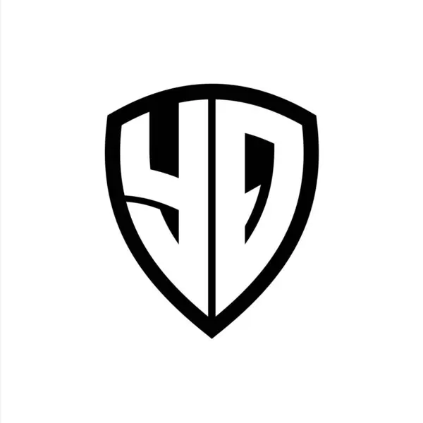 Logotipo Monograma Con Forma Escudo Letras Negrita Con Plantilla Diseño — Foto de Stock