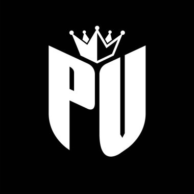 Taçlı siyah ve beyaz renk desenli PV Harf başlığı