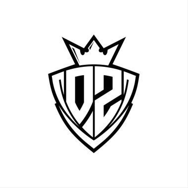 Beyaz arkaplan şablonu üzerinde beyaz ana hatlı taç ile keskin üçgen kalkan şekilli OZ Kalın harf logosu