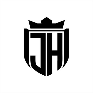 Beyaz arkaplan şablonunda kalkan şeklindeki JH Harfi logosu
