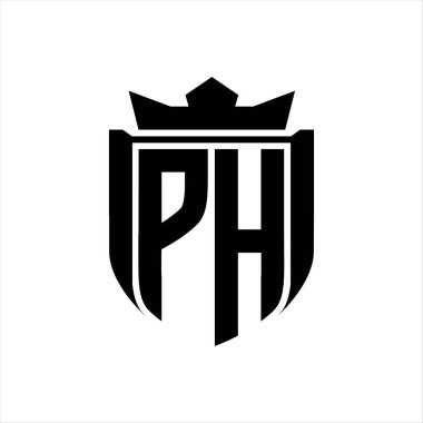 Beyaz arkaplan şablonunda kalkan şeklindeki PH Harfi logosu