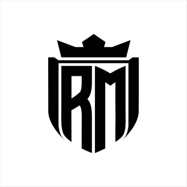 Beyaz arkaplan şablonunda kalkan şeklindeki RM Harf logosu
