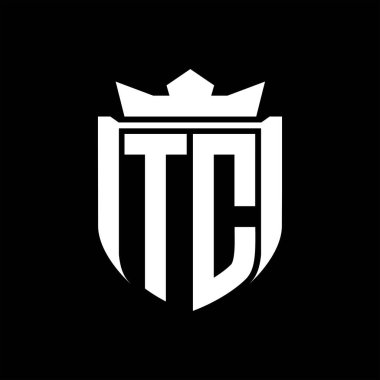 Siyah arkaplan şablonunda kalkan şeklindeki TC Harfi logosu.