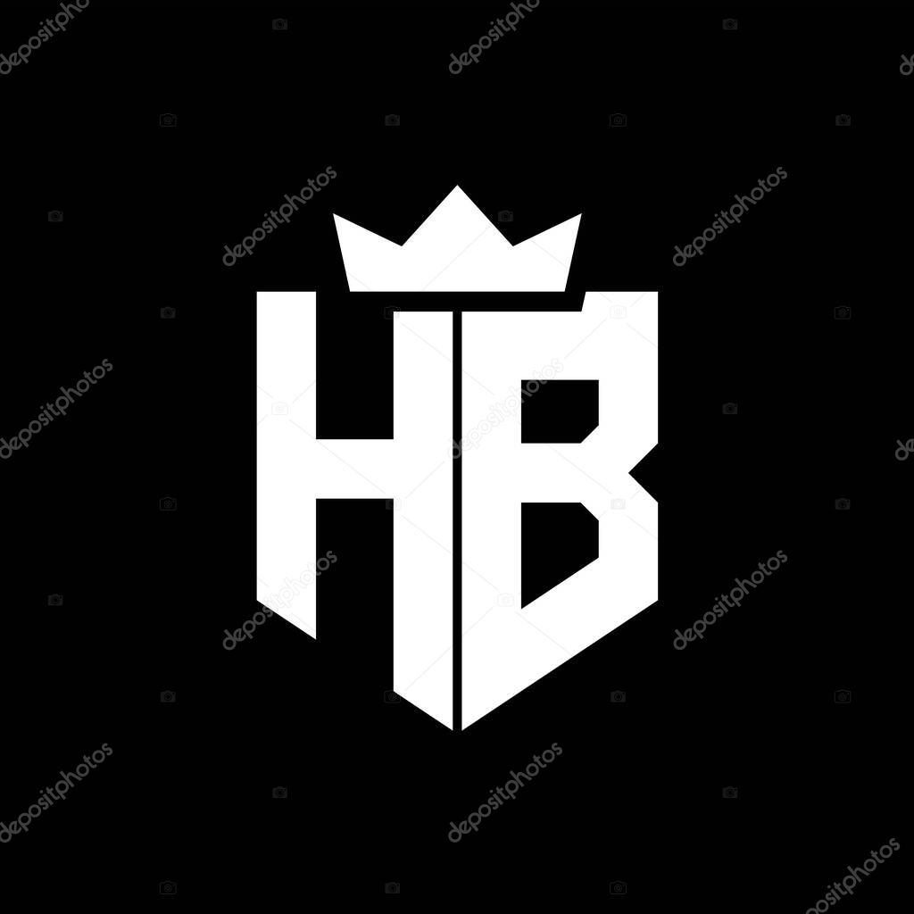 HB Logo vector image of a shield with a sharp geometric style with a pointed crown and thick font