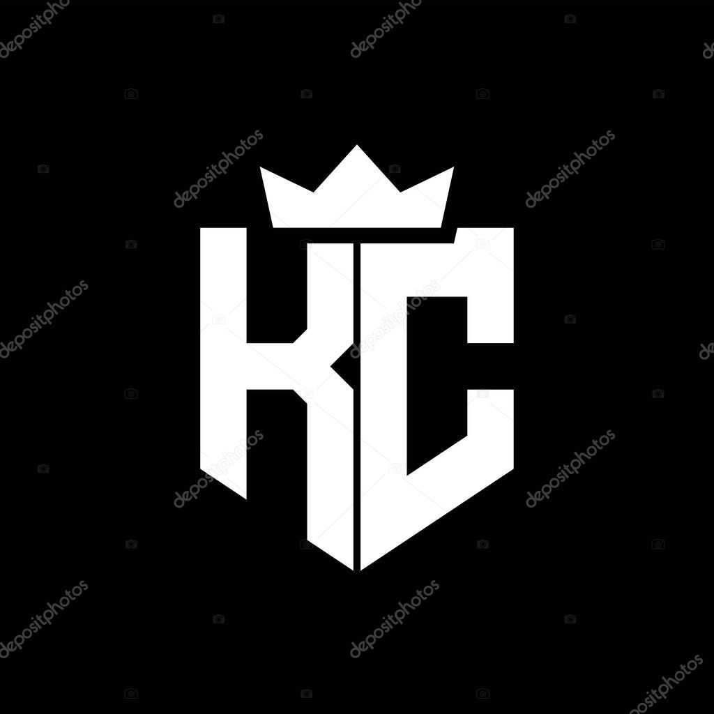 KC Logo vector image of a shield with a sharp geometric style with a pointed crown and thick font
